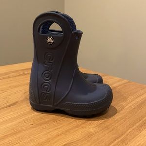 Crocs, Toddler Rain Boots, Color Navy, Size Toddler 6